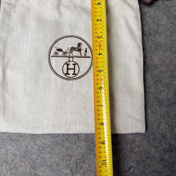 Hermes Logo Small Designer Drawstring Scarf Clothing Dust Bag/Pouch 8.5"x8.5" - Picture 5 of 6